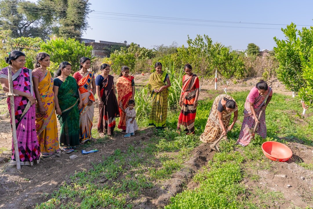 group of women gardening