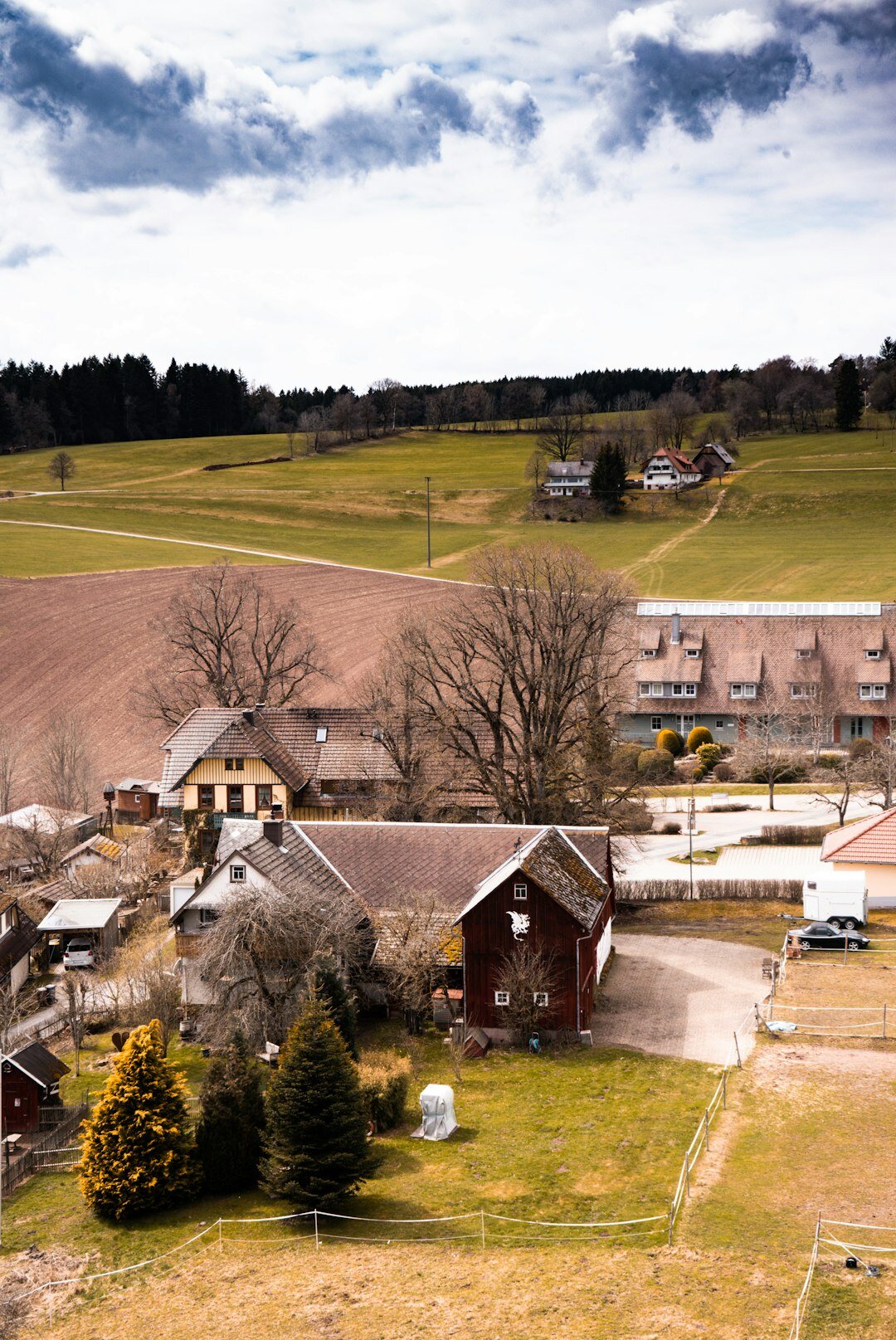 rural danish village scene