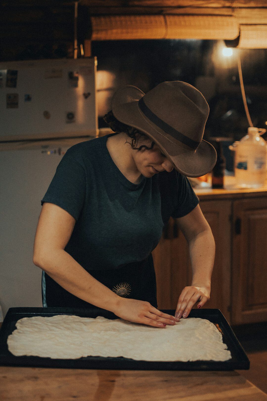 woman baking bread